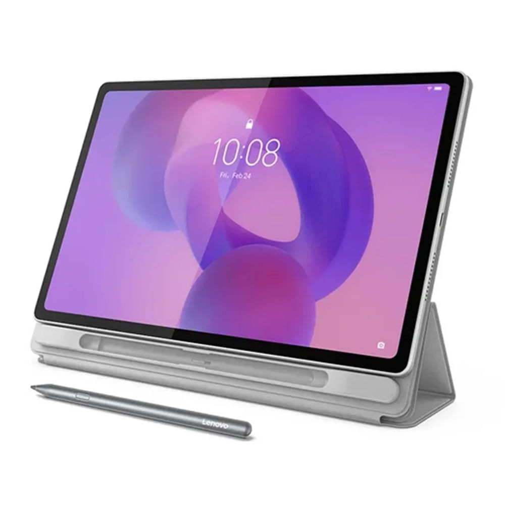 Imagen 2 del producto Tablet Lenovo Idea Tab Plus 12.1"" 256GB, 8GB RAM, cámara principal 13MP y frontal 8MP, 10200 mAh, Mediatek Helio G100, grey + Funda teclado + Lápiz